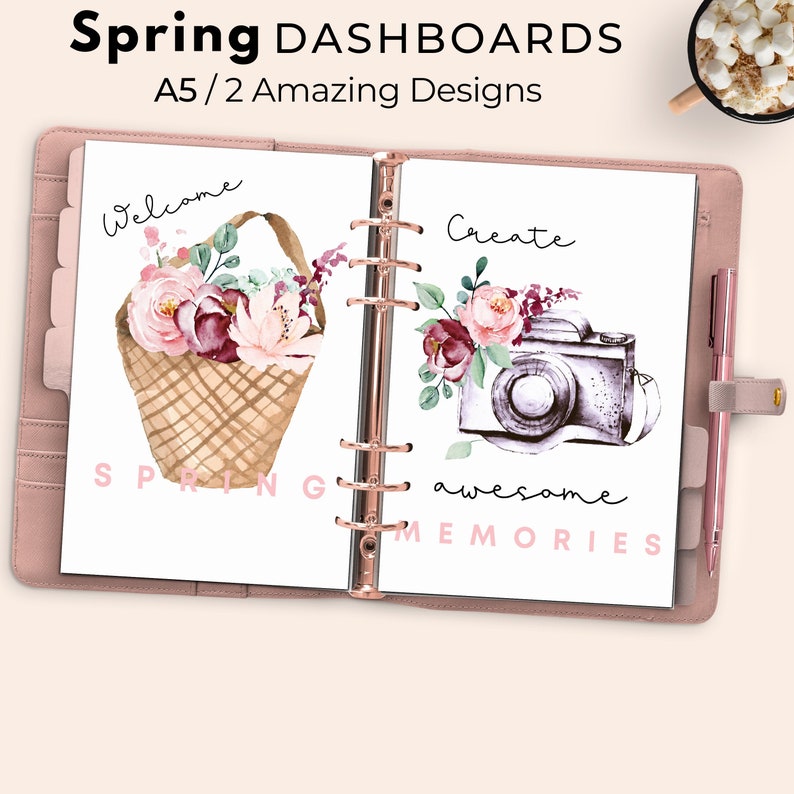 Printable Dashboard Floral Planner Cover Printable Floral - Etsy