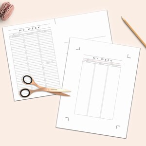 Week on Two Pages Printable, Undated Weekly Planner, W02P, Weekly ...