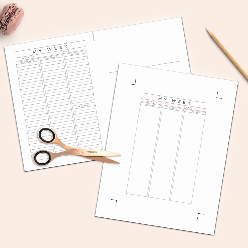 Week on Two Pages Printable Undated Weekly Planner W02P | Etsy