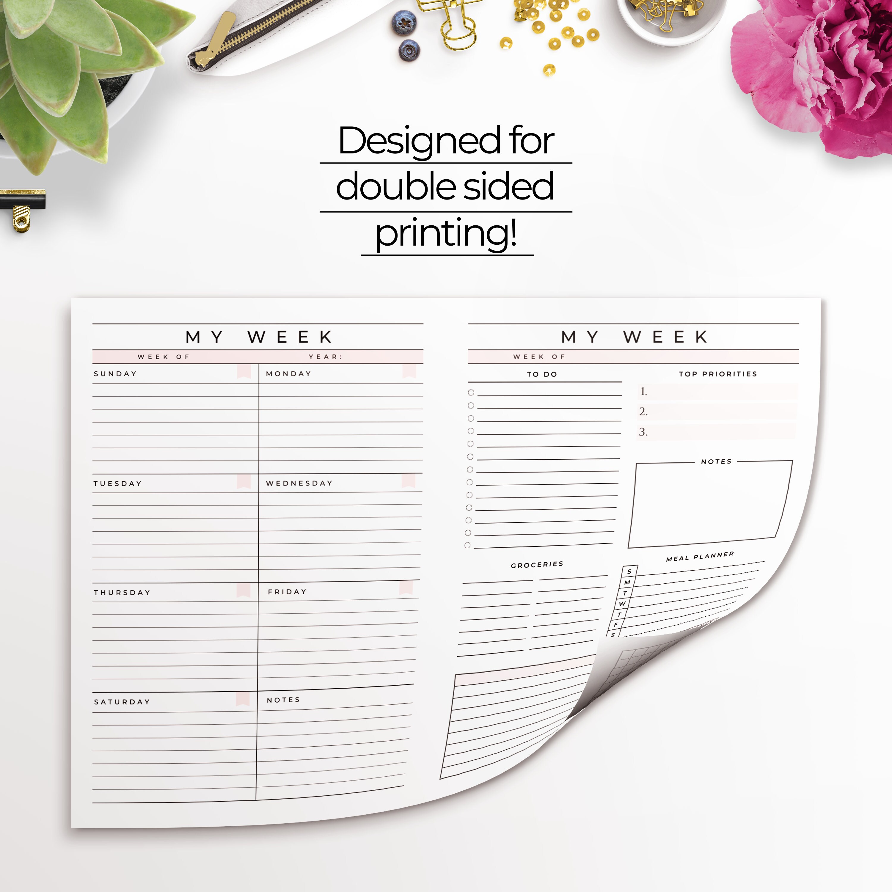 Traveler's Notebook Weekly Planner Printable TN A6 | Etsy