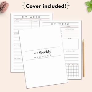 Week on Two Pages Printable, Undated Weekly Planner Printable, W02P ...