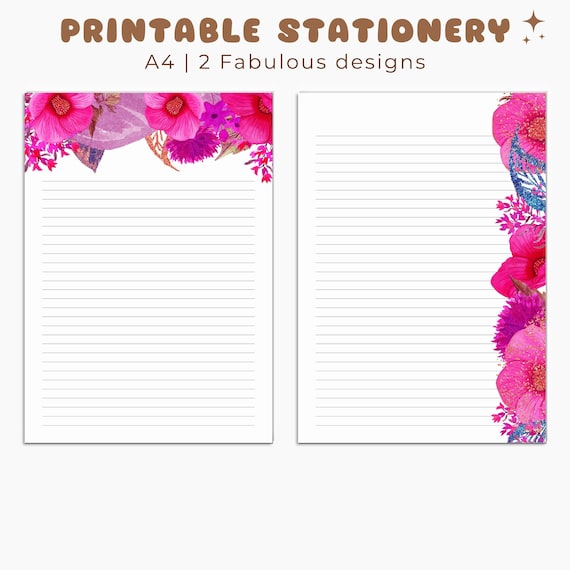 Pink A5 Romantic Journal Papers, Pink Flowers, Journal Papers, Digital,  Collage Printable. 