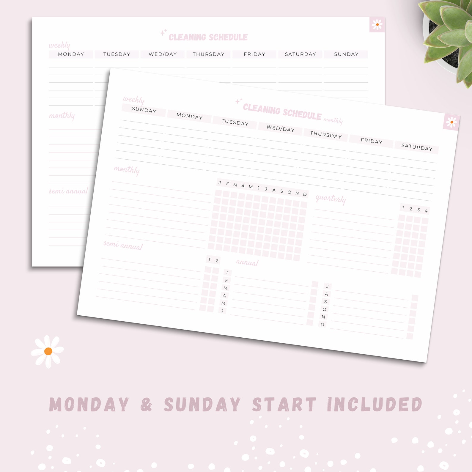 Editable Cleaning Schedule, Cleaning Planner Printable, Daily, Weekly ...