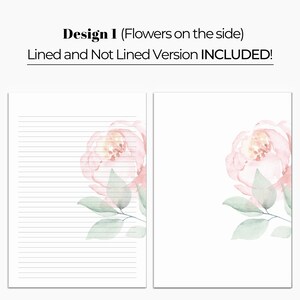 Floral Watercolor Printable Stationery Beautiful Printable - Etsy
