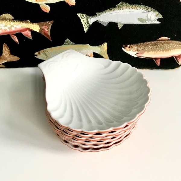 S.P.M. Walküre Bavière bol en porcelaine coquille bol à trempette années 1960. 6 bols en coquille pour trempette ou bols en porcelaine de poisson