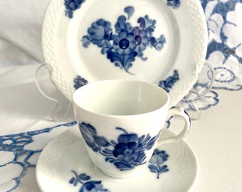 Vintage Royal Copenhagen "Blaue Blume" Gedeck (3-teilig)