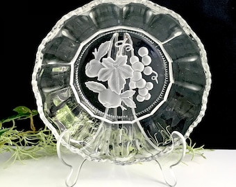 Vintage Pressglas Glas Schale  Pressglas Schüssel / Obstteller/Pressglas/Art Déco Pressglas