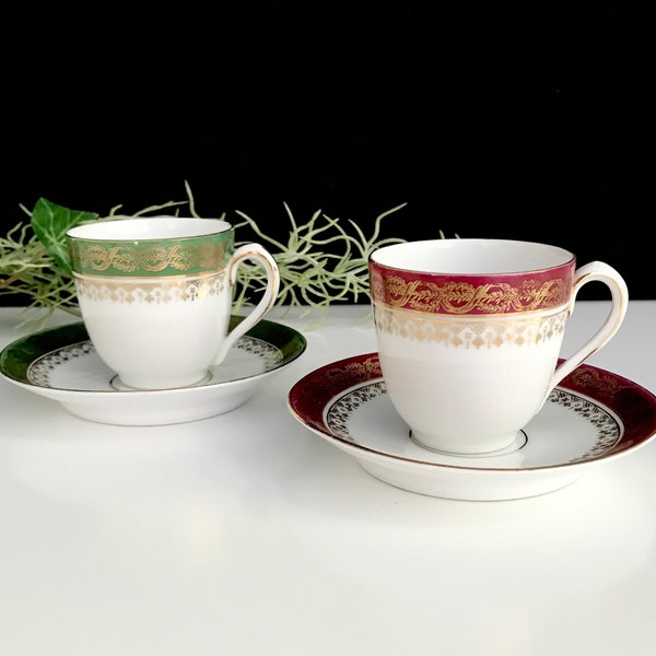 2 vintage Mocca Tassen Vintage Porzellan Espresso Tassen/Sammel Tasse/ Mocca Tassen/ sammel Tassen