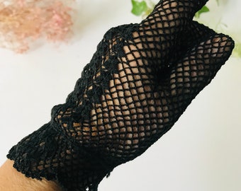 Gants gants vintage gants au crochet gants noirs