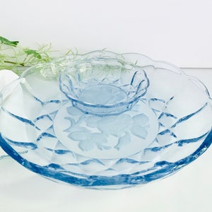 Blue glass bowls blue bowls pressed glass bowl Art Déco pressed glass