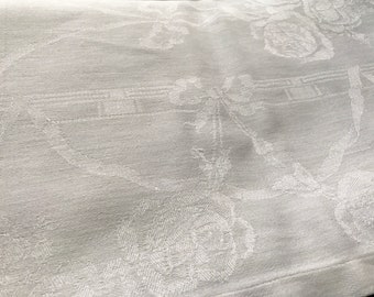 Tissu damassé en lin et coton Art Nouveau avec de beaux motifs, nappe, serviette de bain