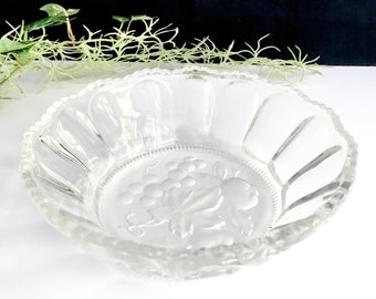 Vintage Pressed Glass Bowl Pressed Glass Bowl / Plato de fruta/Vidrio prensado/Vidrio prensado Art Déco