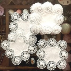 12 decorative doilies vintage doilies decoration handmade bobbin doilies coasters bobbin doilies