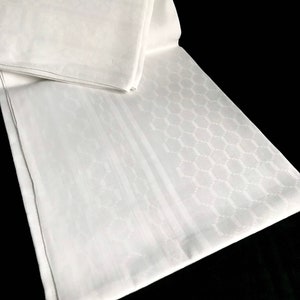 Art Nouveau tablecloth linen damask tablecloth white 1.35 x 1.14 m vintage tablecloth monogram AB