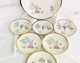 Conjunto de porcelana Baviera porcelana vintage tazón de pastelería tazón de confitería porcelana de mediados de siglo