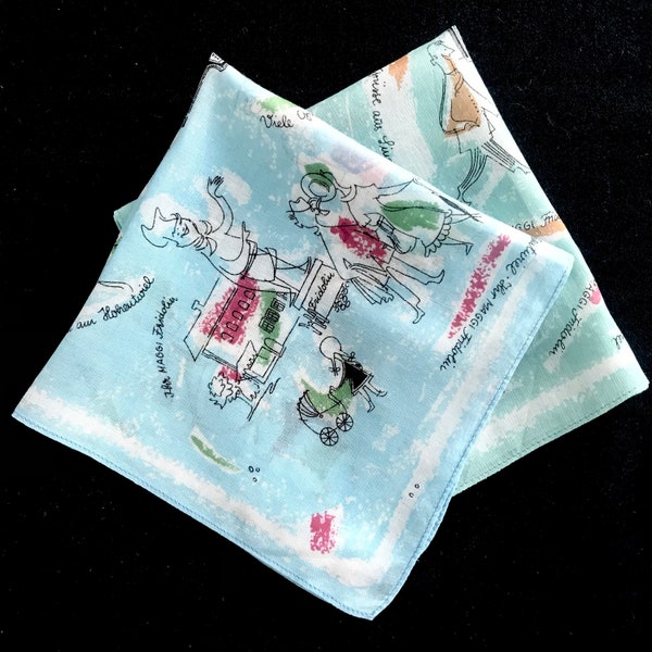 2 Vintage Taschentücher Von Maggi mit Fridolin