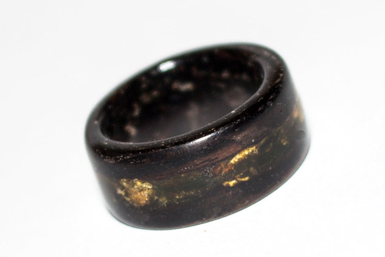 Bentwood ring from macassar ebony with inlay image 4