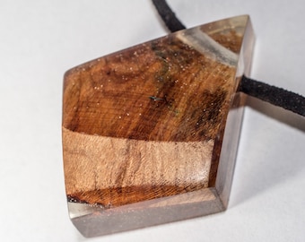 Resin jewelry, resin necklace, resin pendant, wooden necklace, wood jewelry, wood pendant