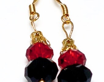 Earrings with Swarovski crystals and gold hooks