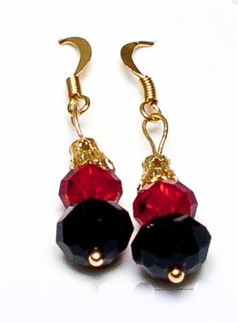 Boucles d'oreilles avec cristaux Swarovski et des image 1