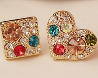 Earrings with crystals