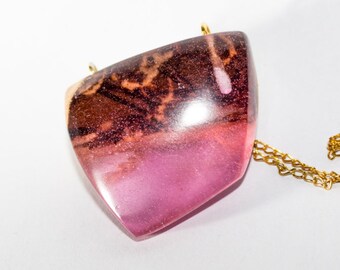 056 Resin jewelry, resin necklace, resin pendant, wooden necklace, wood jewelry, wood pendant