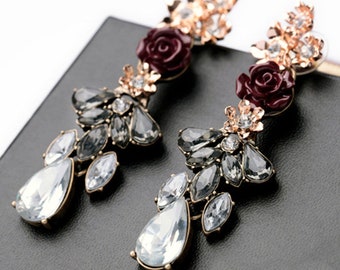 Earrings with crystals