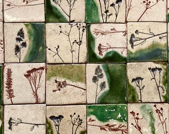 Tiles - green herbs