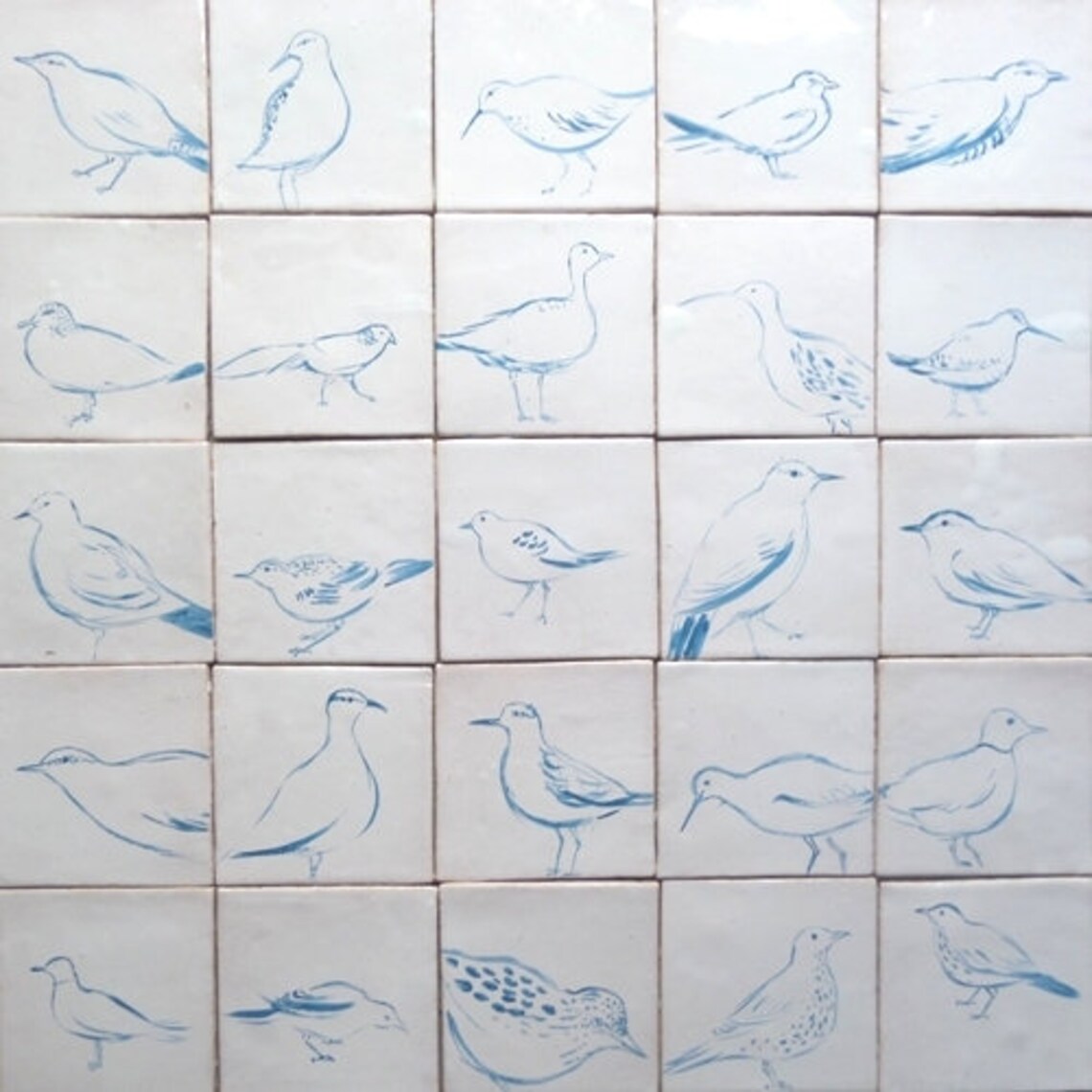Tiles Blue Birds - Etsy