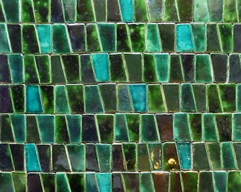 mosaïque verte et turquoise