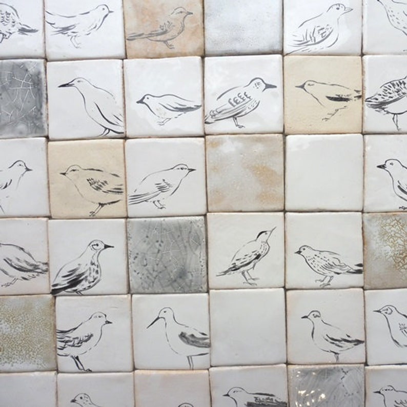 WINTER BIRDS TILES - Etsy