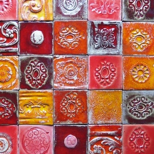 Tiles red baroque image 2