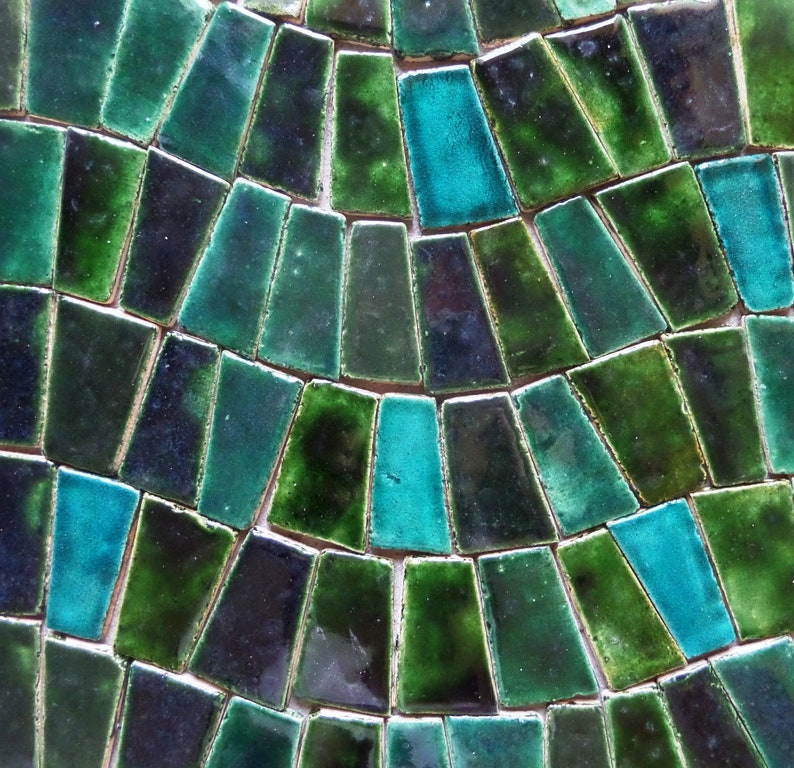 Tiles, mosaic green and turquoise image 3