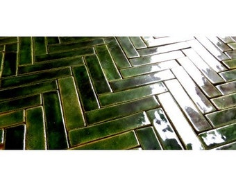 Mosaik aus Grün Fischgräten