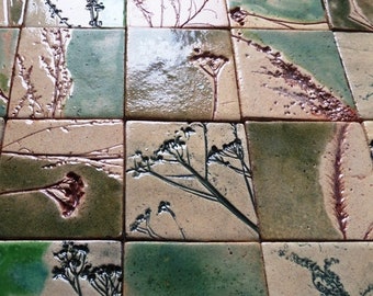 Tiles - green herbs