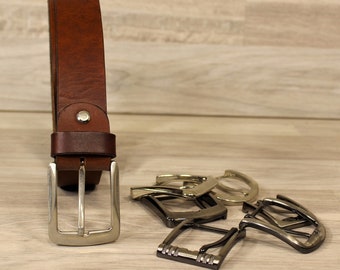 Full-Grain Leather Belt, Mens High Quality Brown Leather Belt, handmade in Greece