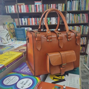 Leather Travel Bag, Full Grain Leather Suitcase, Luggage Bag, Weekender Bag Duffel Bag, Handmade in Greece