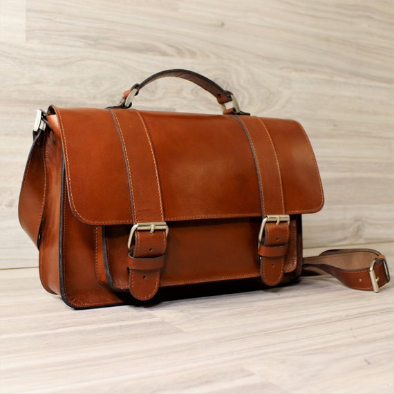 Mannen Messenger handgemaakte lederen tas voor laptop, kleine aktetas tas, klassieke Satchel, vintage lederen portefeuille, Office tas, attache case - België