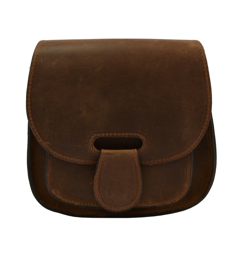 Crossbody or shoulder leather bag for women Leather saddle bag Handmade in Greece