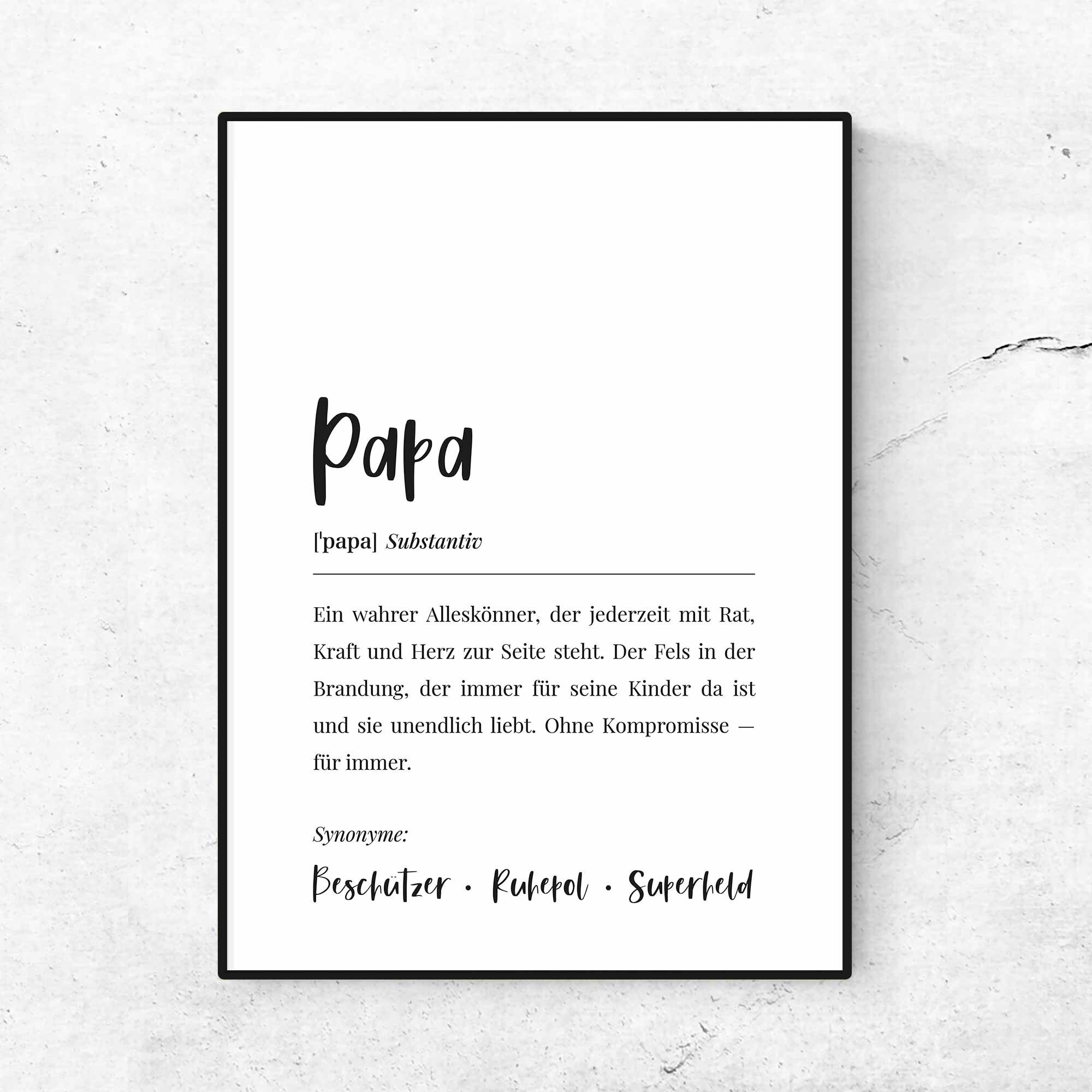 Printable Poster Karte Papa Definition Art Print Karte zum Ausdrucken