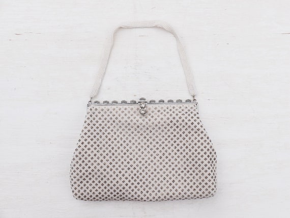 Beaded Bag / White Beaded Purse / Vintage Beaded Bag … - Gem