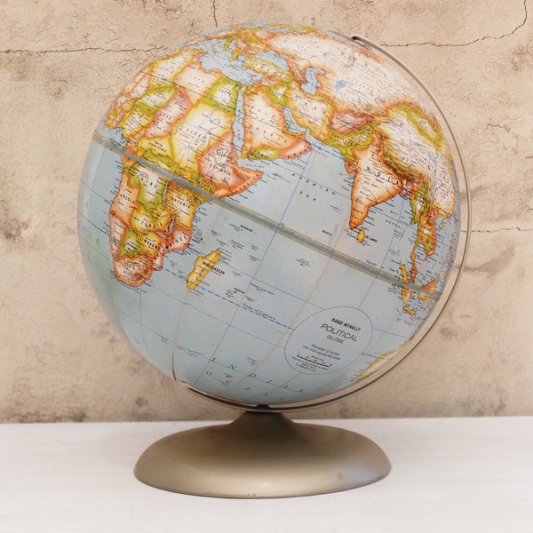 Vintage Rand McNally World Globe - 12 Inch Map