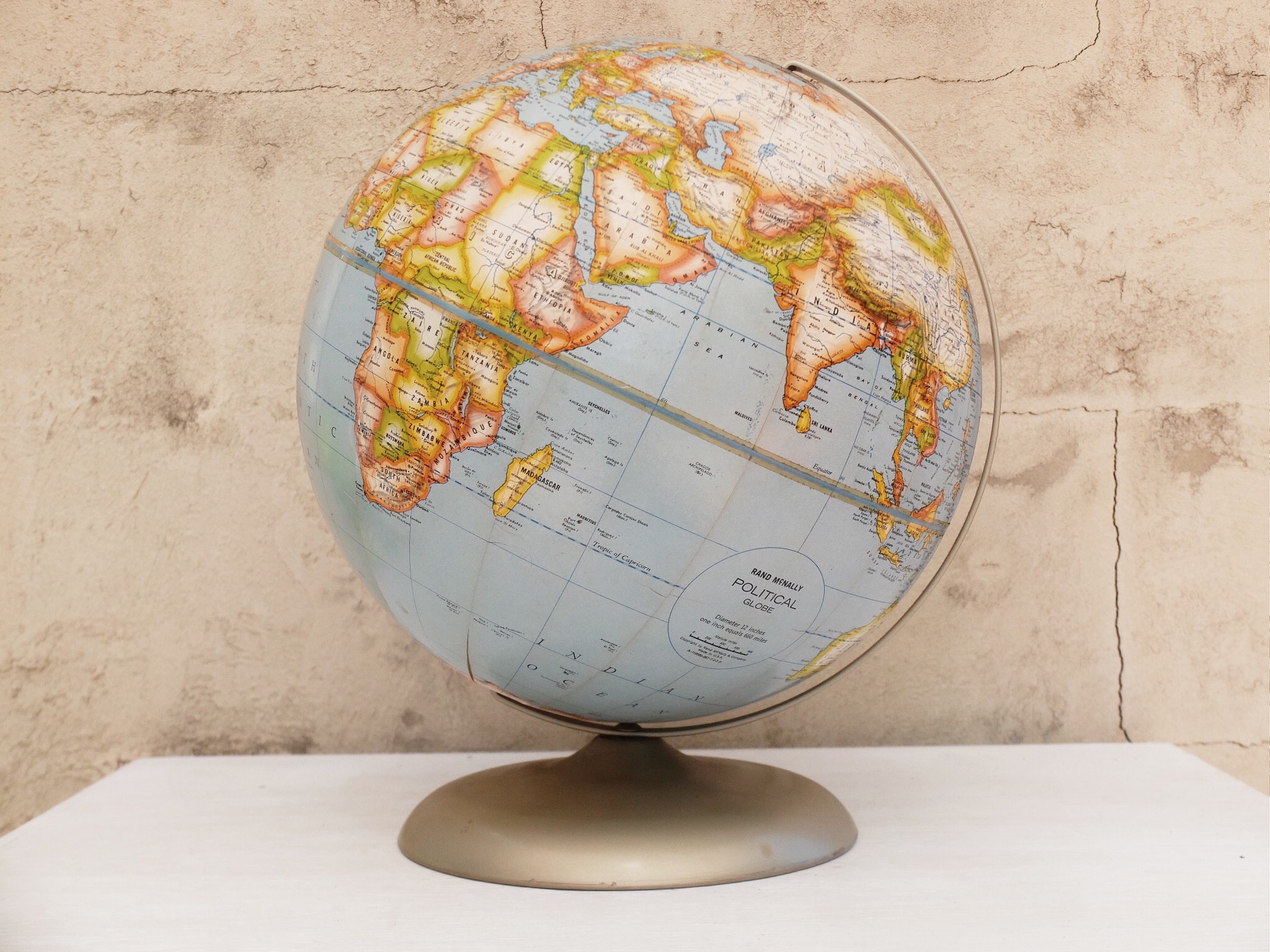 Globe / World Globe / Vintage Globe / Vintage World Globe / Schoolhouse Globe / 12 Inch Globe / World Map / Office Decor / World Map Decor