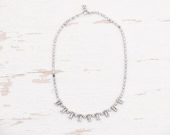 Collar vintage con diamantes de imitación: joyería nupcial estilo Hollywood Regency