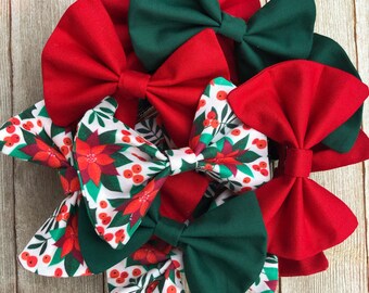 The Holly Trio | nylon headband or alligator clip hair bows | infant to all ages