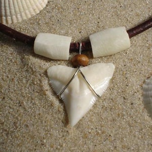 echte Haizahnkette aus hochwertigem Leder mit Haifischzahn,Surferkette,Lederkette,Echtlederkette,Knochenkette,Männerkette 04