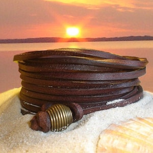 stylish leather bracelet, high-quality leather, can be worn wide, wrap bracelet, soft quality leather, surfer bracelet, men, women 37