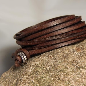 High-quality wrap bracelet in Celtic style, soft leather