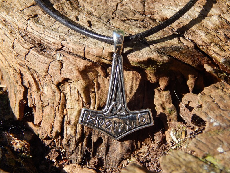 Thor's hammer with inscription in runes Etsy