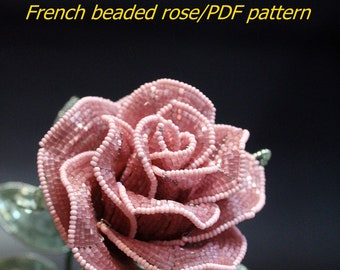 beaded rose pattern, rose pattern, beaded rose, beaded rose pattern step by step, rose pdf, beaded rose tutorial